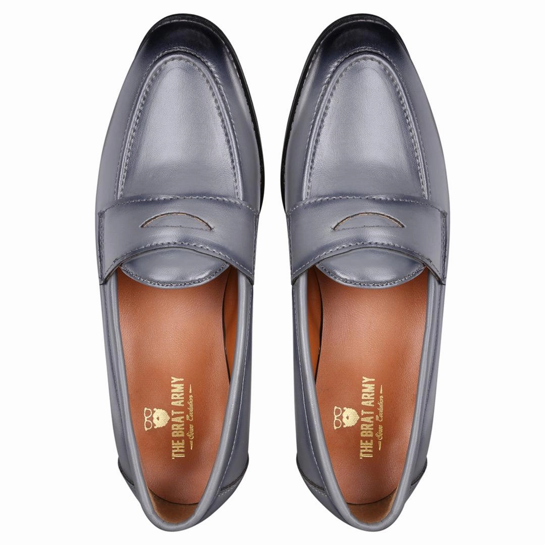 Memory Foam Shoes Slip-on The Brat Army Siena Timeless Grey Classic Penny Loafers