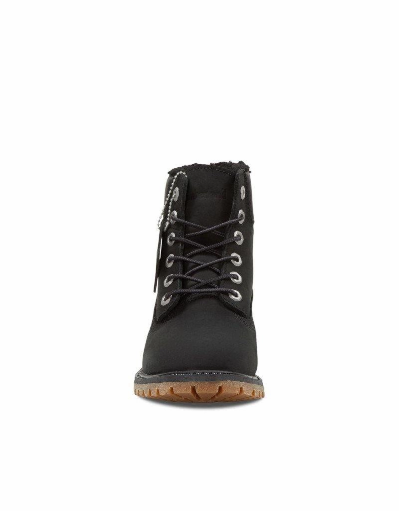 Waterproof Insulated Work Boots Timberland Women's Premium 6" Warm Fleece Black Nubuck (TB0A198I001)