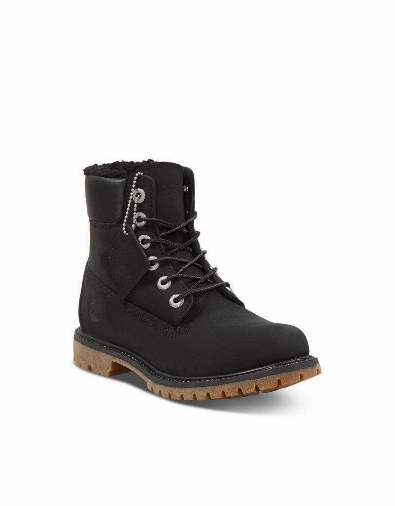 Timberland Women's Premium 6" Warm Fleece Black Nubuck (TB0A198I001) Guidi Boots