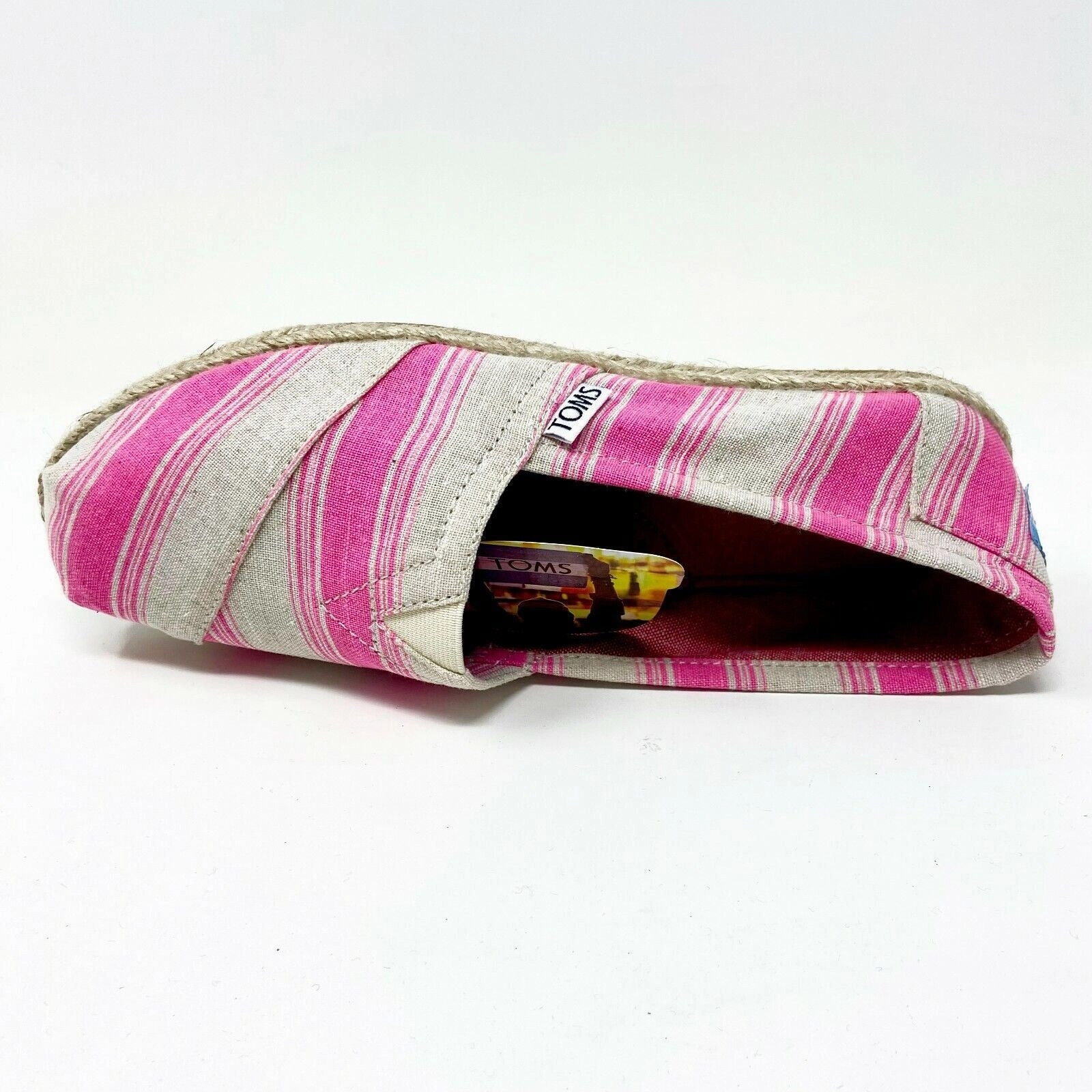 Flat Suede Shoes Toms Classics Pink Umbrella Stripe Womens Slip On Casual Canvas Flat Shoes
