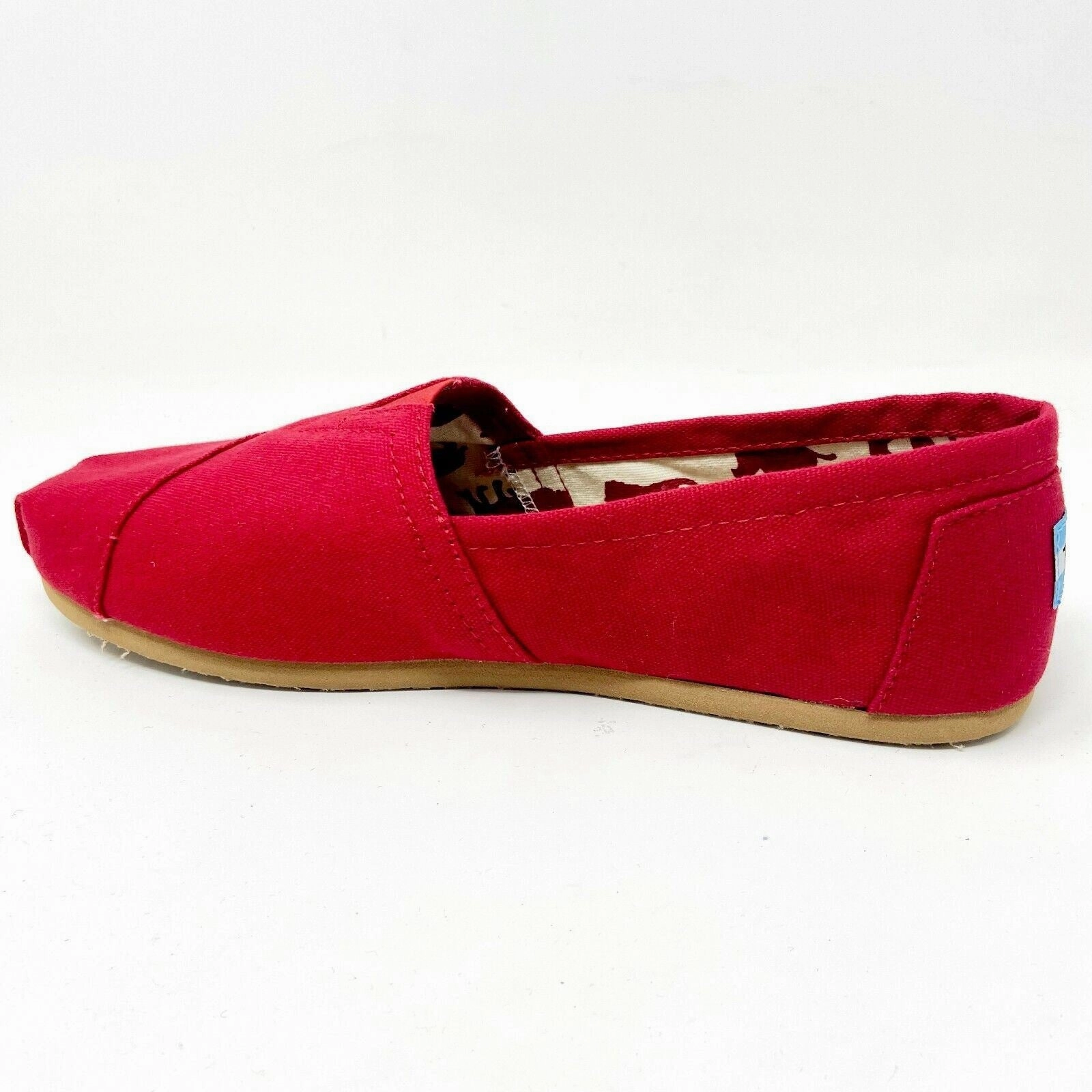 Toms Classics Red Womens Slip On Casual Canvas Flat Shoes Retro Flat Shoes