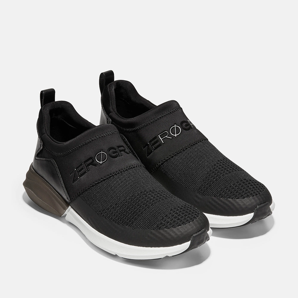 Cole Haan ZERGRAND Stitchlite Slip On Runner Black/Black/Optic White Business Casual White Shoes