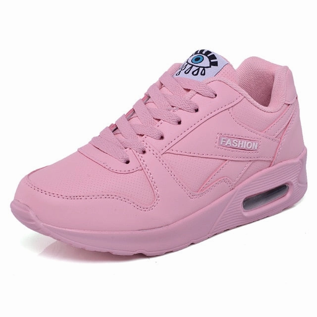 Women Sneakers Breathable Outdoor Walking Shoes Woman Mesh Casual Shoes Pink Lace-Up Ladies Shoes 2019 Fashion Female Sneakers