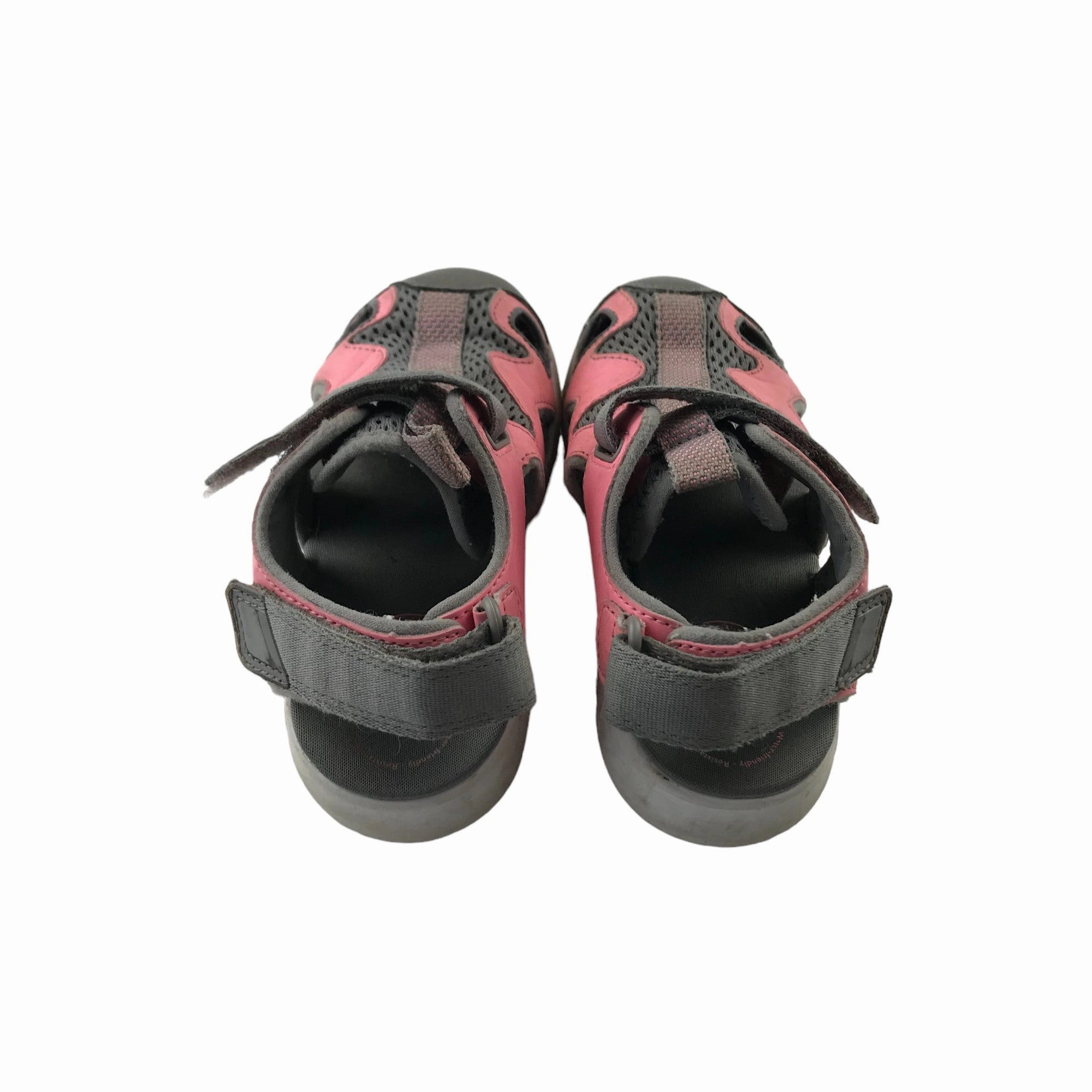 Clarks Sandals Shoe Size 11.5 Junior Grey and Pink with Straps Sandals With A Heel