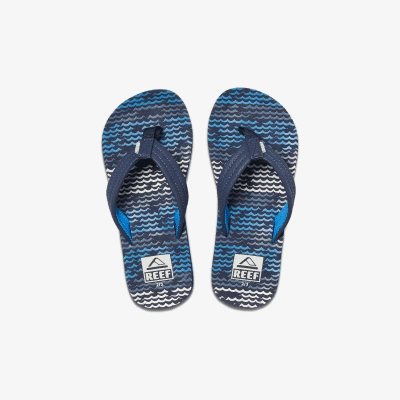 Sunny Flip Flops Reef Kids Ahi Flip Flops - Blue Horizon Wave