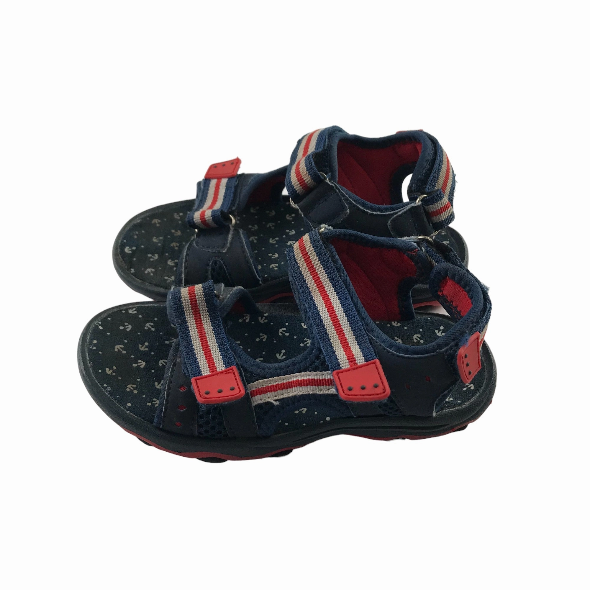 Sandals Grand St Lucia Tu Sandals Shoe Size 13 Junior Navy and Red Nautical Theme