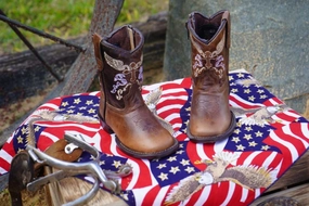 Knee High Boots And Dress Outfit Tuffrider Sequoia Cross & Wing Kids' Square Toe Western Boots