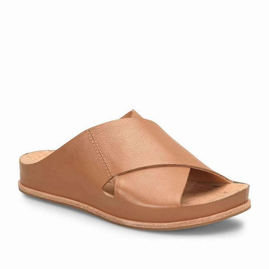 Tutsi Cross Slide - Brown Ballet Slippers Flats Shoes