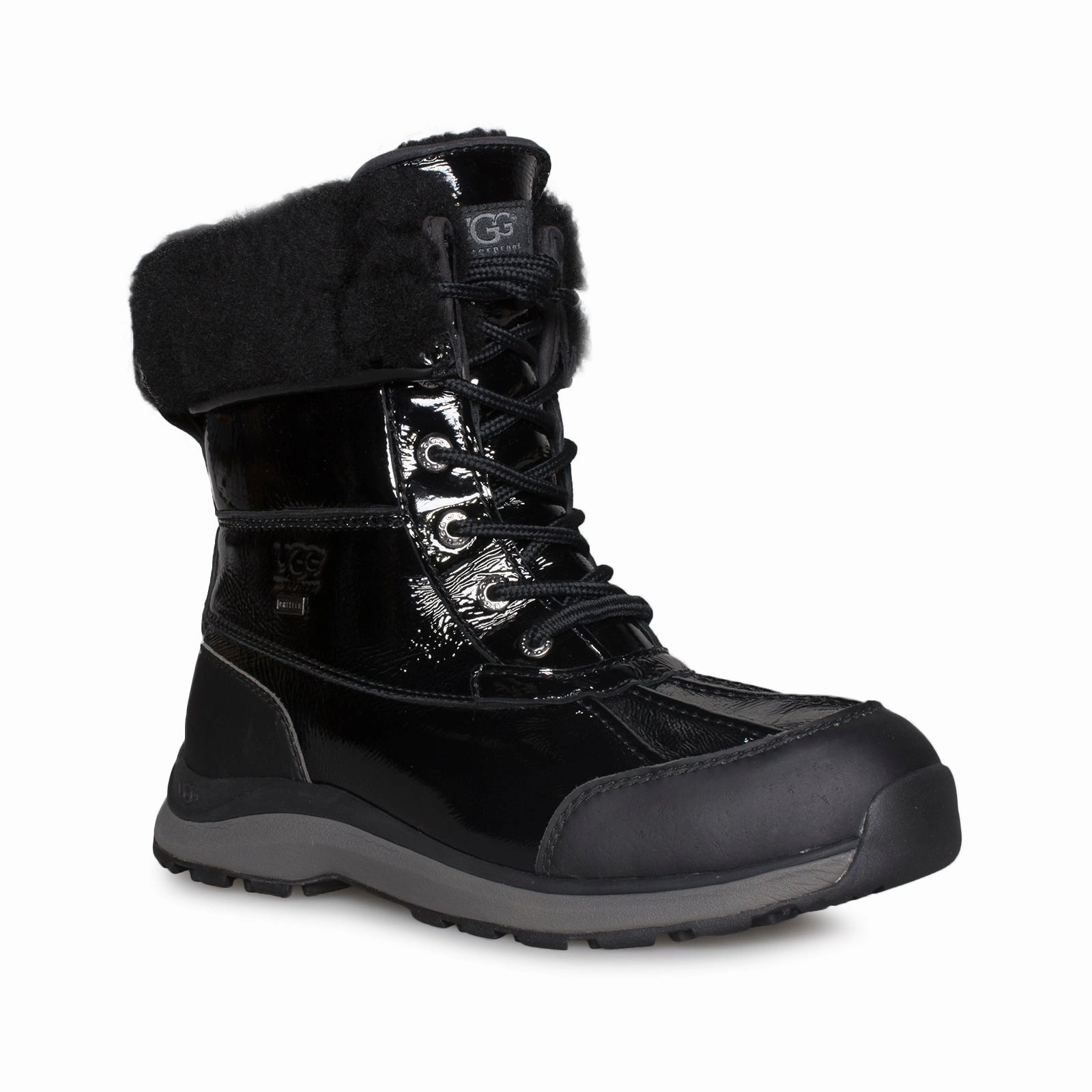 Cat Work Boots UGG Adirondack III Patent Leather Black Boots - Women's