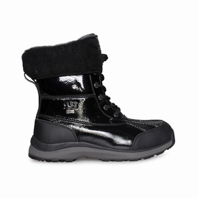 Black Fold Over Boots UGG Adirondack III Patent Leather Black Boots - Women's
