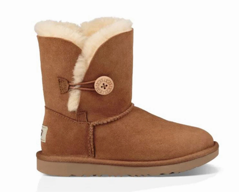 Low Cut Work Boots UGG Bailey Button II Kids | Chestnut (1017400K)