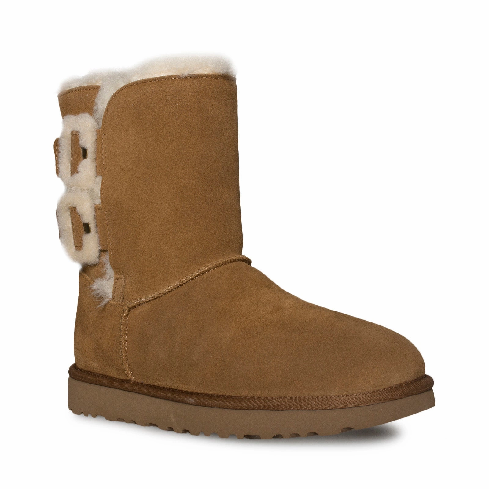 UGG Bailey Fluff Buckle Chestnut Boots - Women's Pirarucu Western Boots