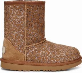 World War 2 Boots UGG Classic II Glitter Leopard Toddler | Chestnut (1112388T)