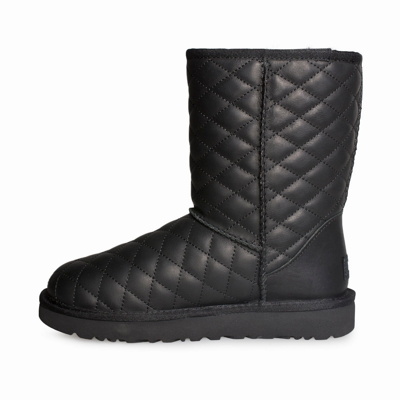Brown Designer Boots UGG Classic Short Diamond Quilt Black Boots - Women's