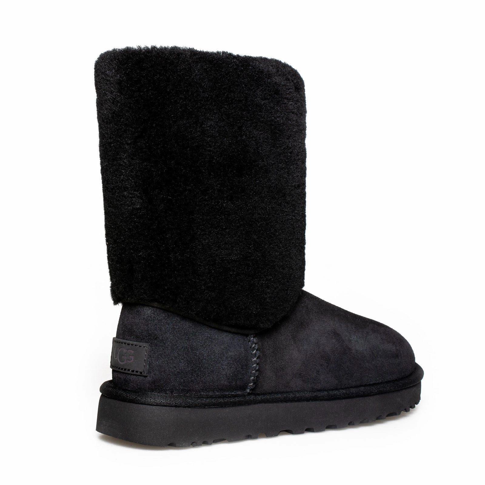 UGG Classic Short II Sherpa Cuff Black Boots - Women's Xc Ski Boots