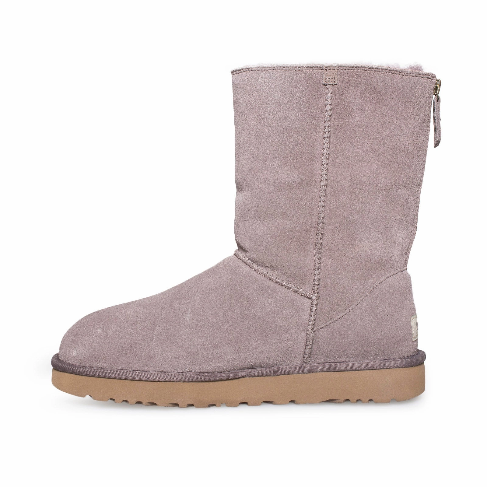 UGG Classic Short Zip Suede Stormy Grey Boots Denim Shark Boots