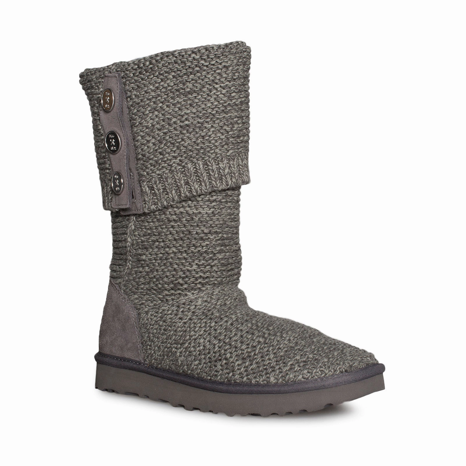 UGG Purl Cardy Knit Charcoal Boots - Women's Cowboy Boots For Plus Size