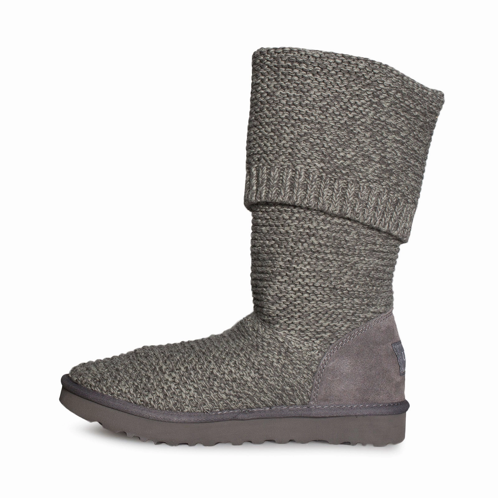 UGG Purl Cardy Knit Charcoal Boots - Women's Leopard Print Cowboy Boots