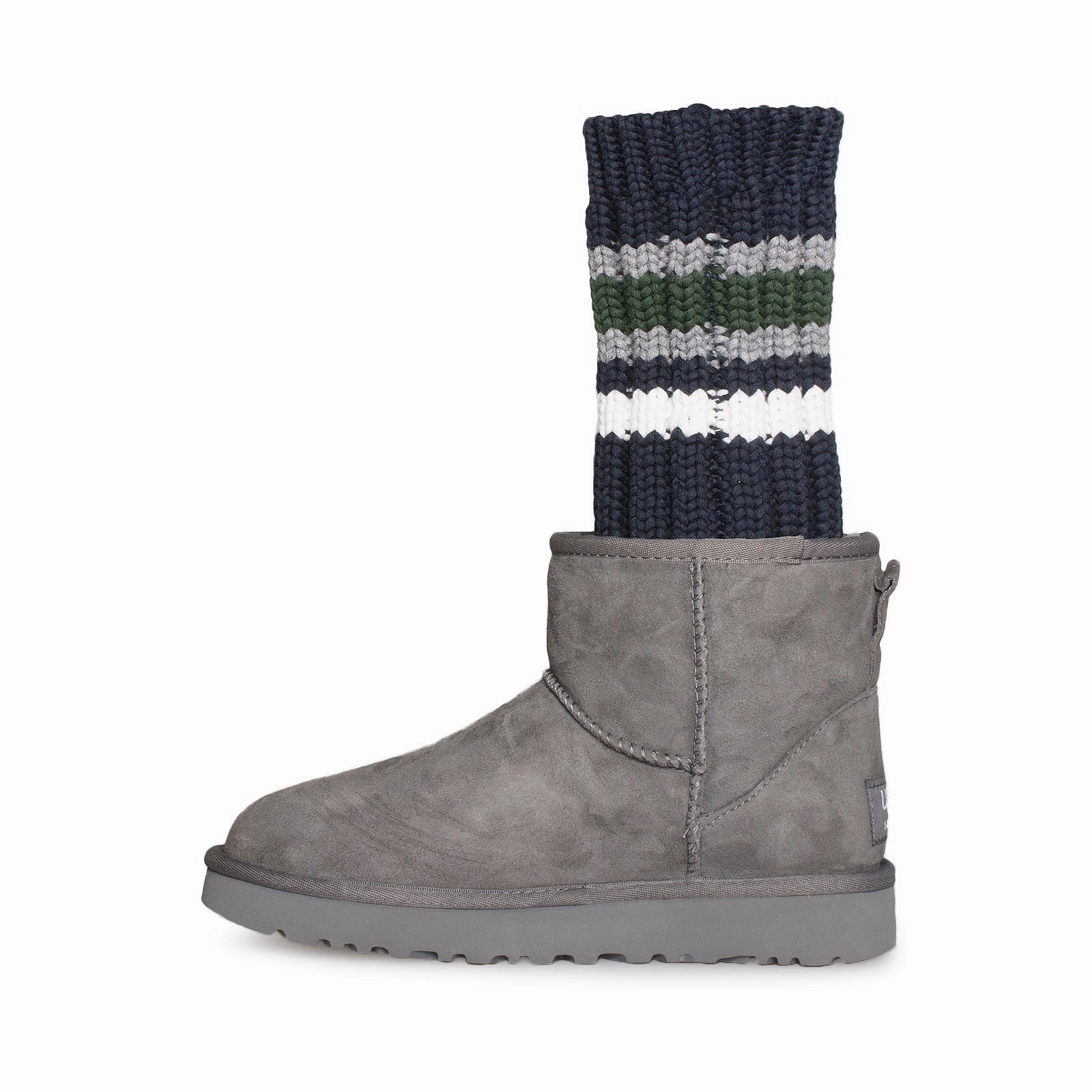 UGG Sacai Knit Classic Mini II Grey Boots - Women's Cawboy Boots