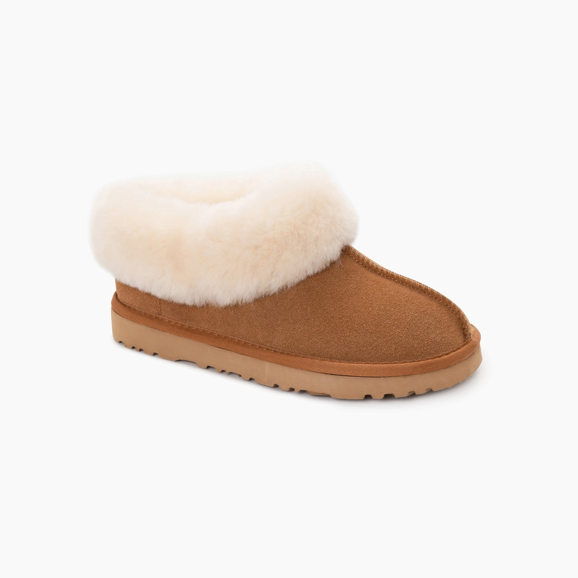 Slippers Nut Logo Ugg Slippers Collar Unisex Premium Sheepskin Slippers Suede (Unisex Cow Suede)