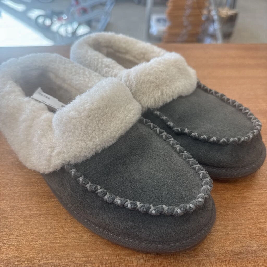 Small Calf Boots Manitobah Mukluks - Kids Cabin Clogs - MSRP comp $65: Grey/White-children-3Y