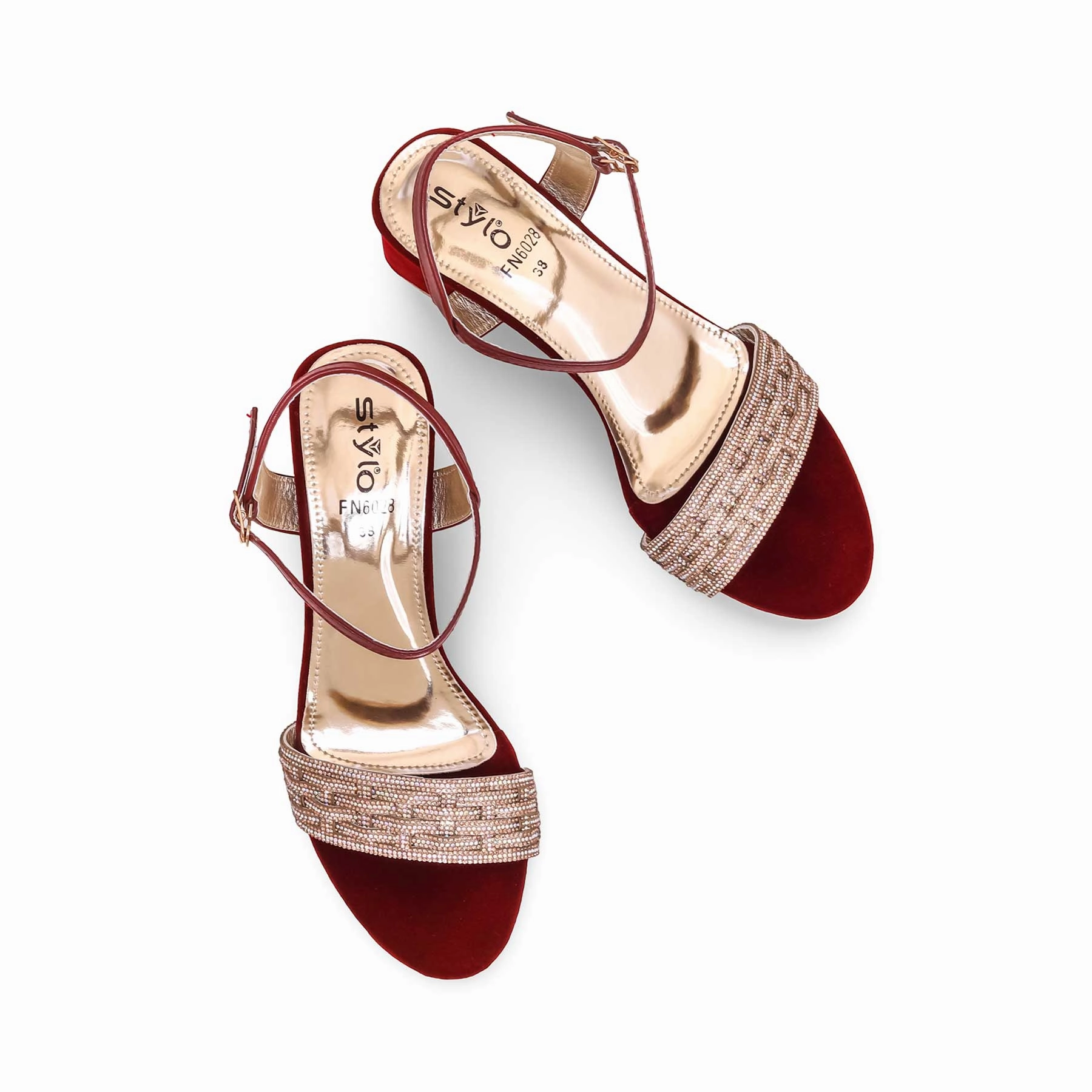 Maroon Fancy Sandal FN6028 Sandals Shop Near Me