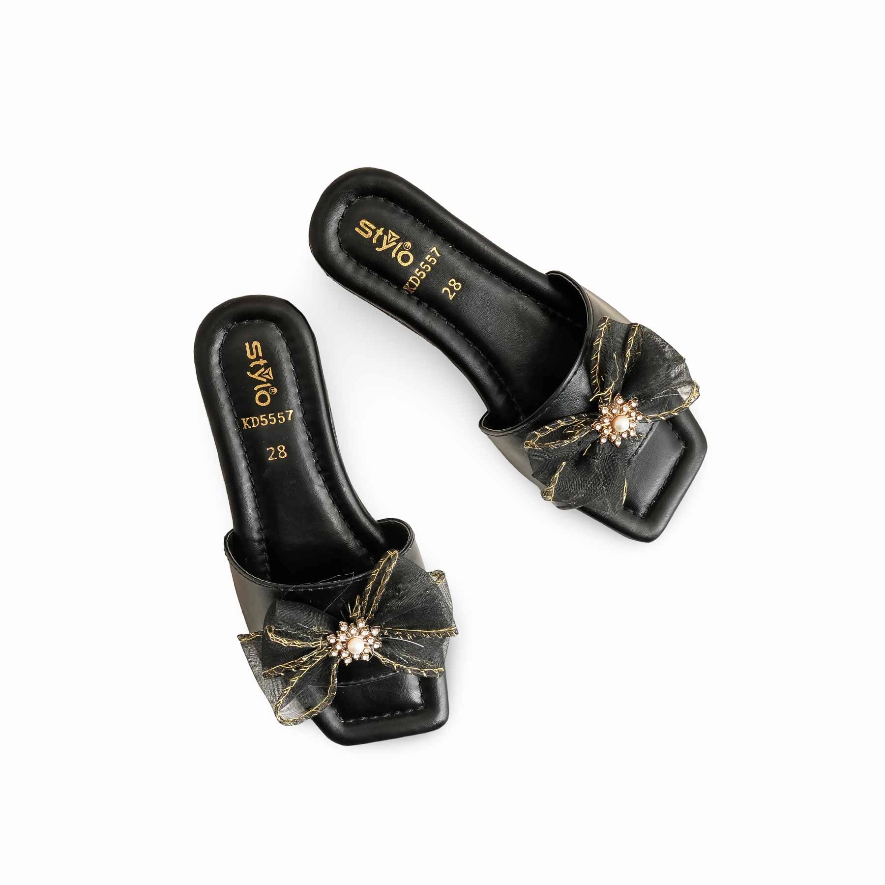 Girls Black Casual Slipper KD5557 Slippers Meme