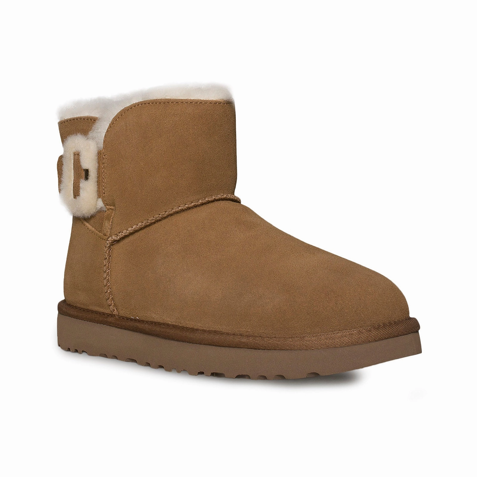 UGG Mini Fluff Buckle Chestnut Boots - Women's Logger Work Boots