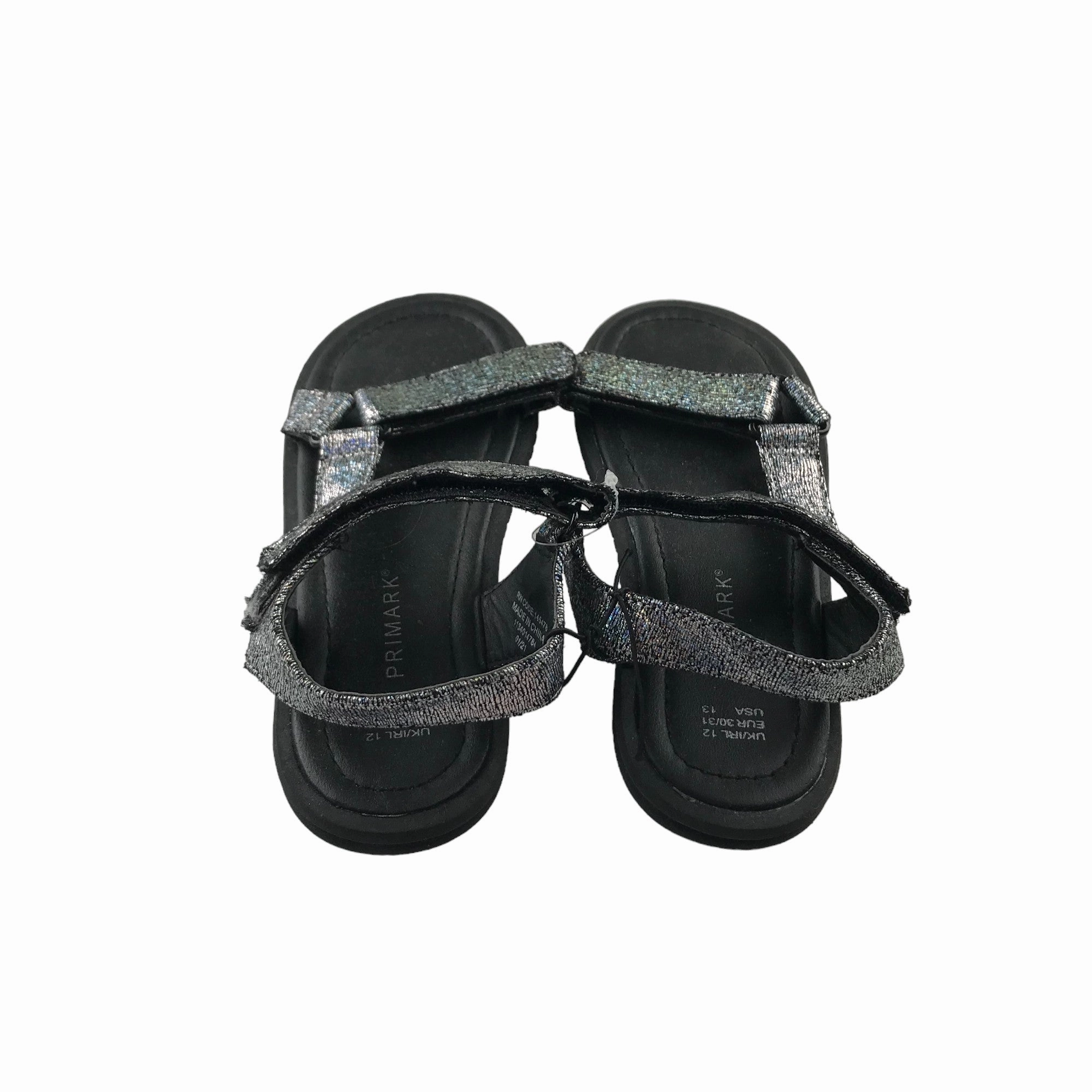 Block Heel Strap Sandals Primark Sandals Shoe Size 12 Junior Silver Sparkly Straps