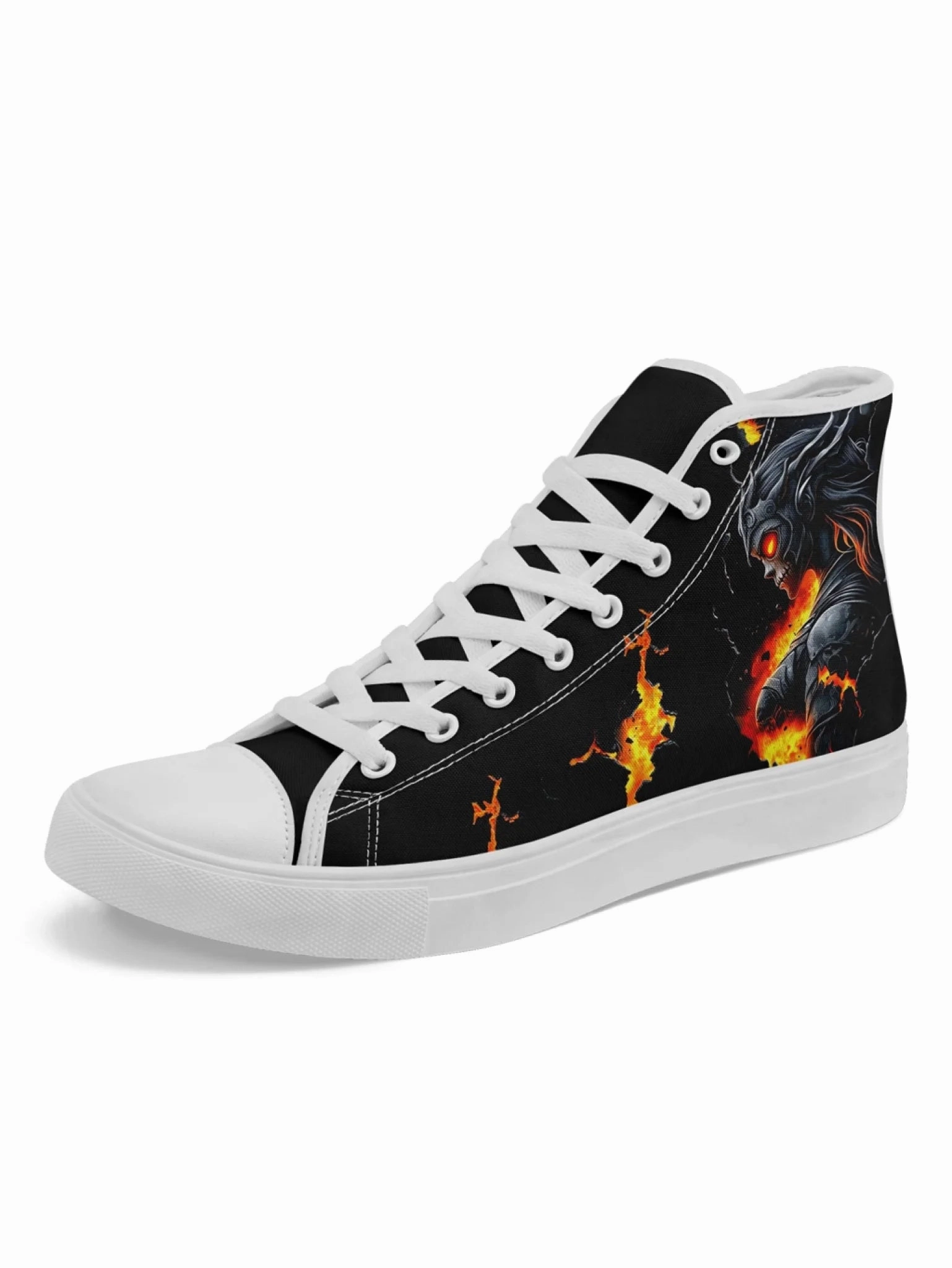 High Heels For Sale Infernal Dragon Armor Demon Knight High-Top Sneakers, Fiery Skull Warrior Fantasy Art Shoes FN024-25027142