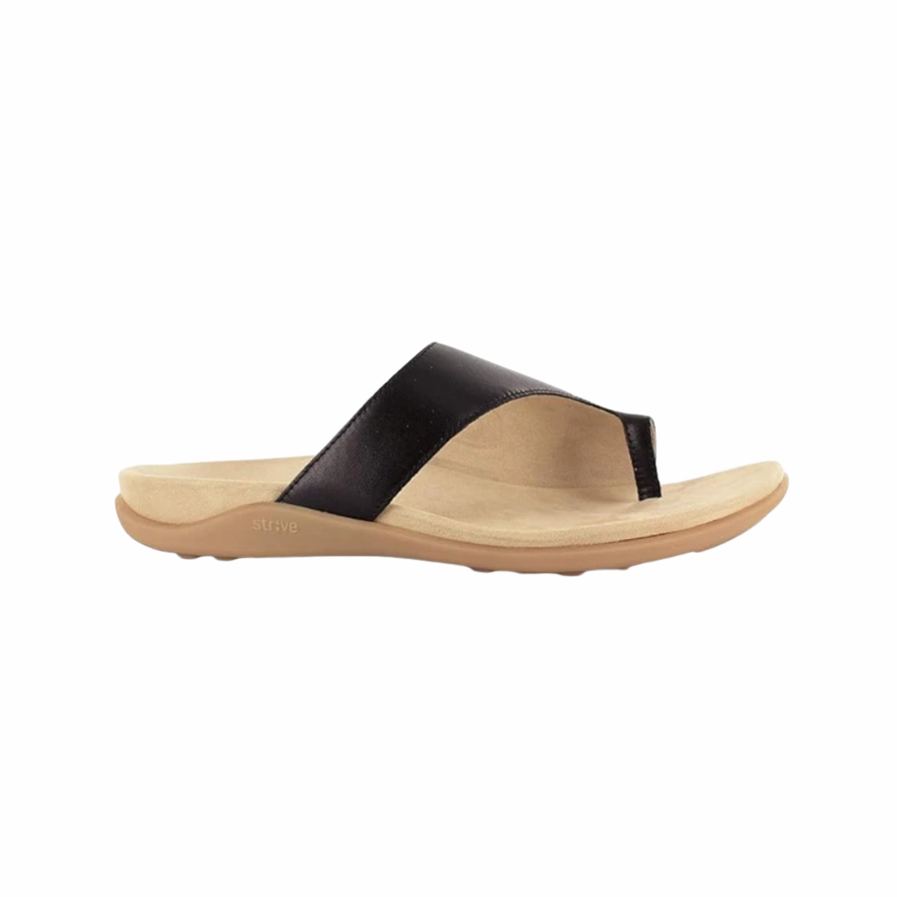 Strive Capri III  Womens Supportive Sandal (Black) 20535BK Toe Separator Flip Flops