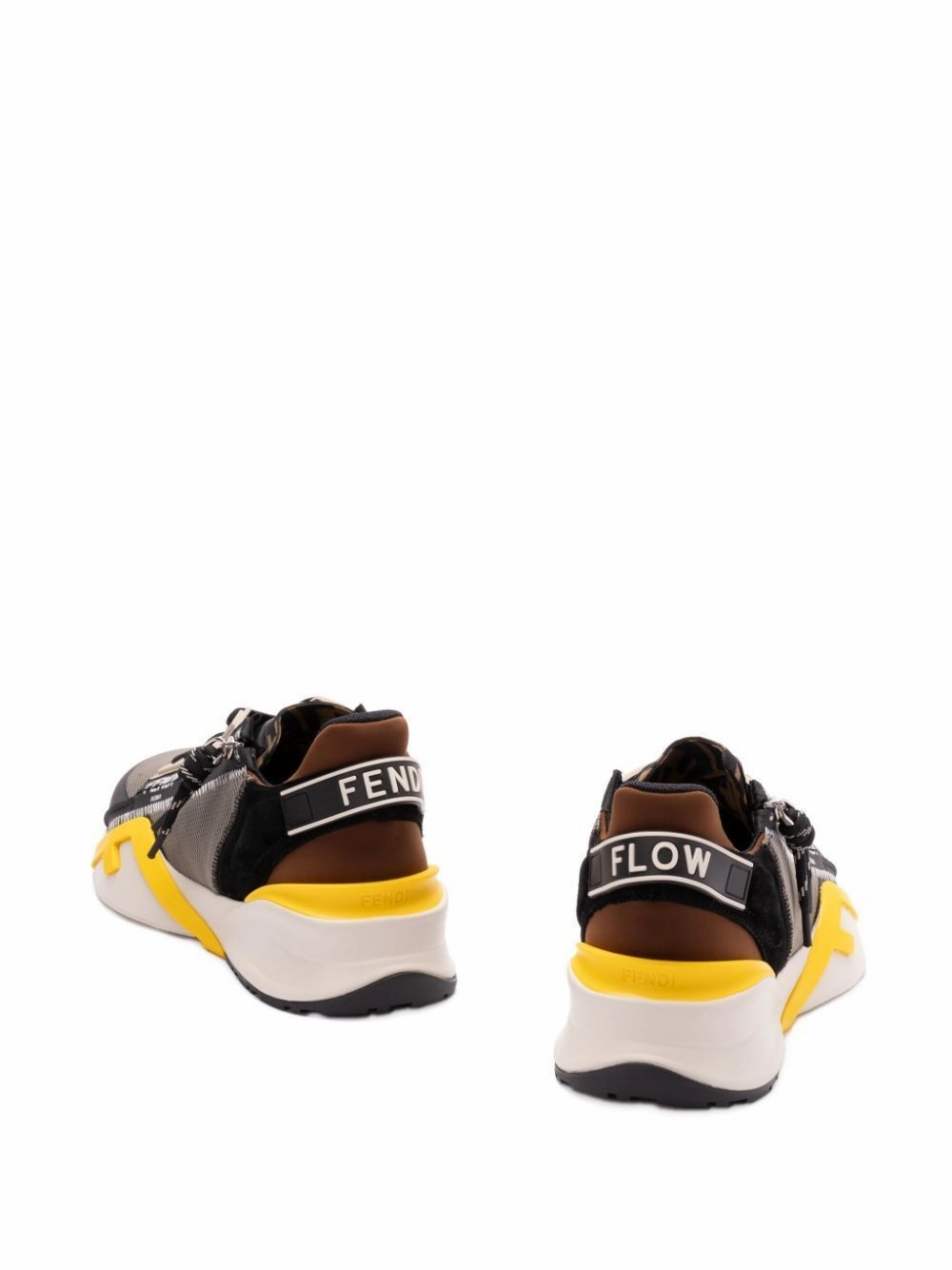 FENDI Lycra and Leather Slip-On Sneaker for Men Mid Ankle Casual Shoes