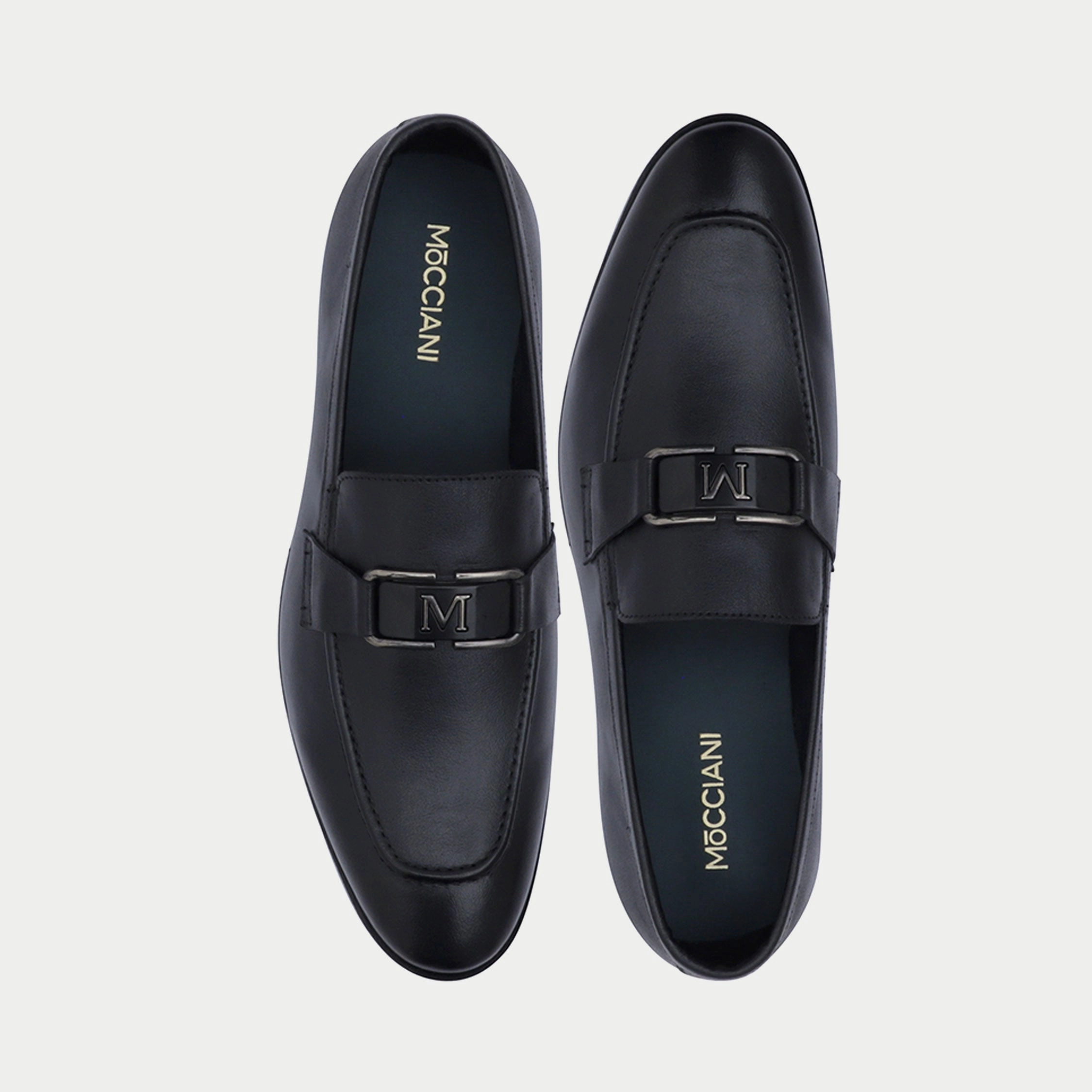 MM2061-BLACK Slip On Loafers Leather