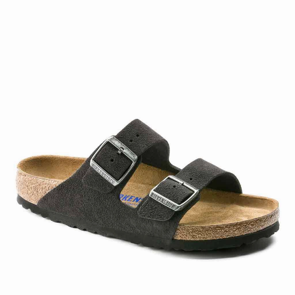 Print Flat Shoes Birkenstock Women's Arizona SFB - Velvet Grey