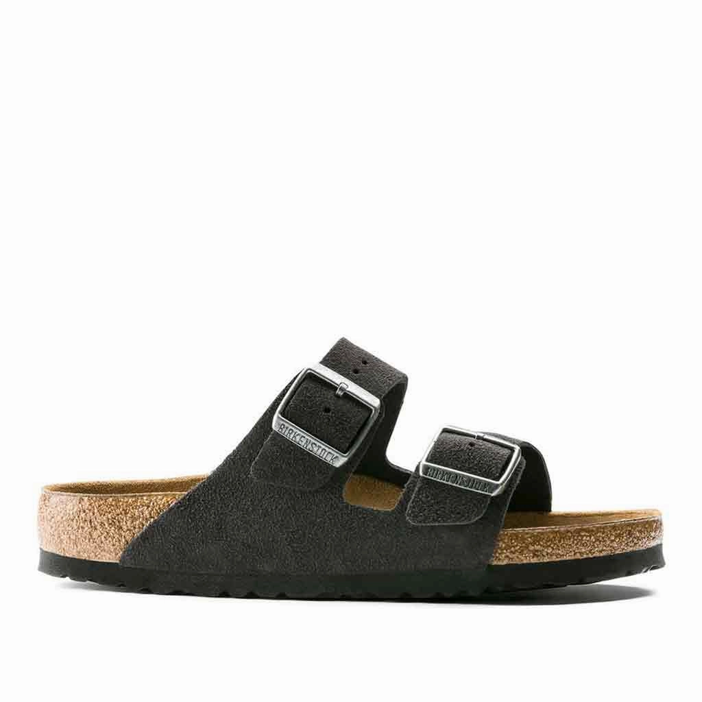 Birkenstock Women's Arizona SFB - Velvet Grey Flat Track Shoes