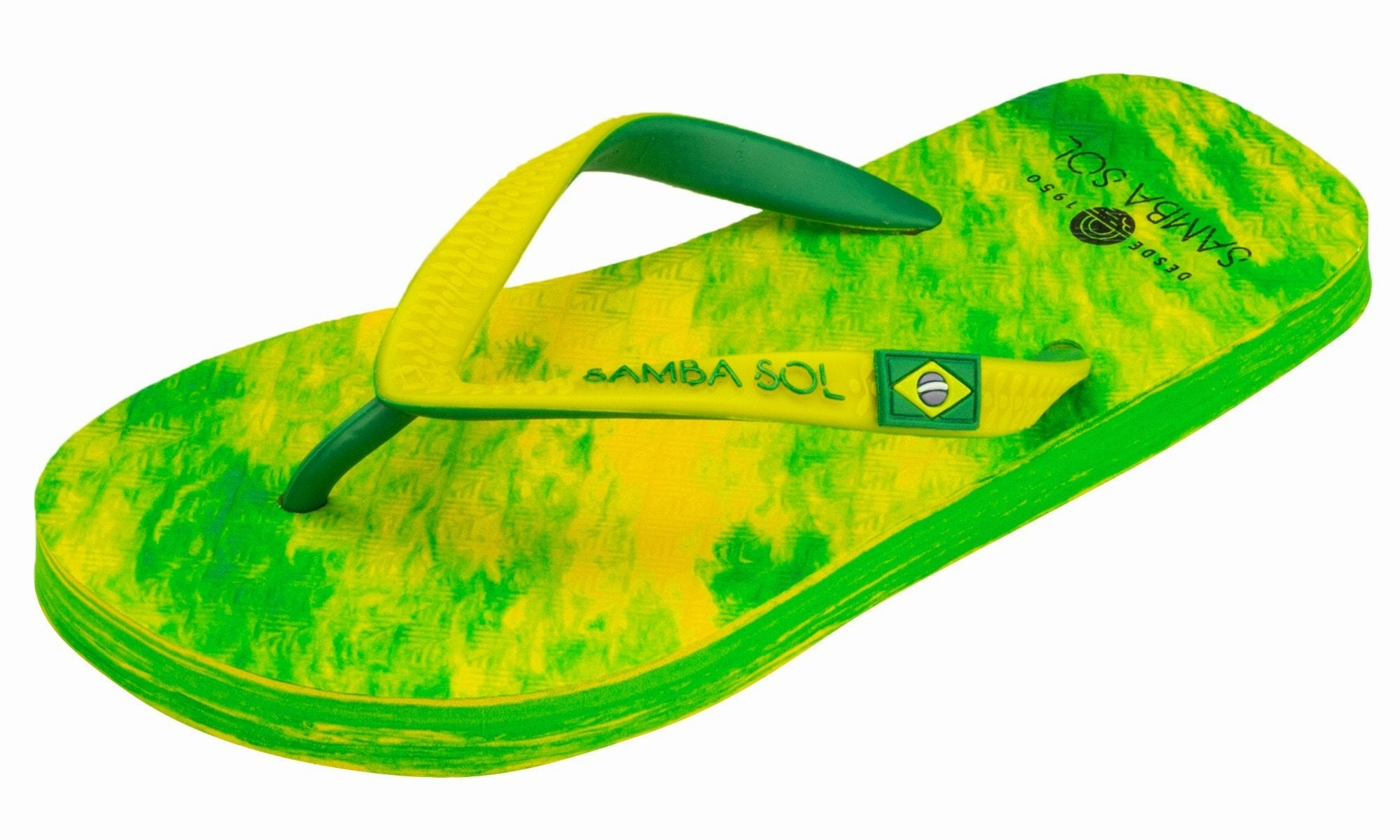 Tropical Flip Flops Samba Sol Kid's Beach Collection Flip Flops - Lime
