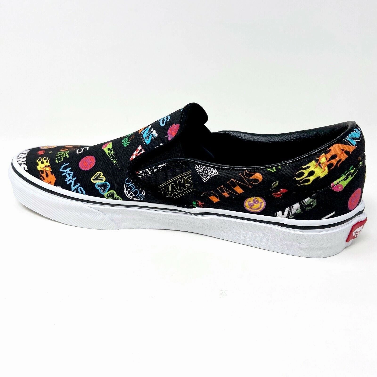 Vans Classic Slip On (Disruptive) Black True White Womens Casual Shoes For Stability Walking Best