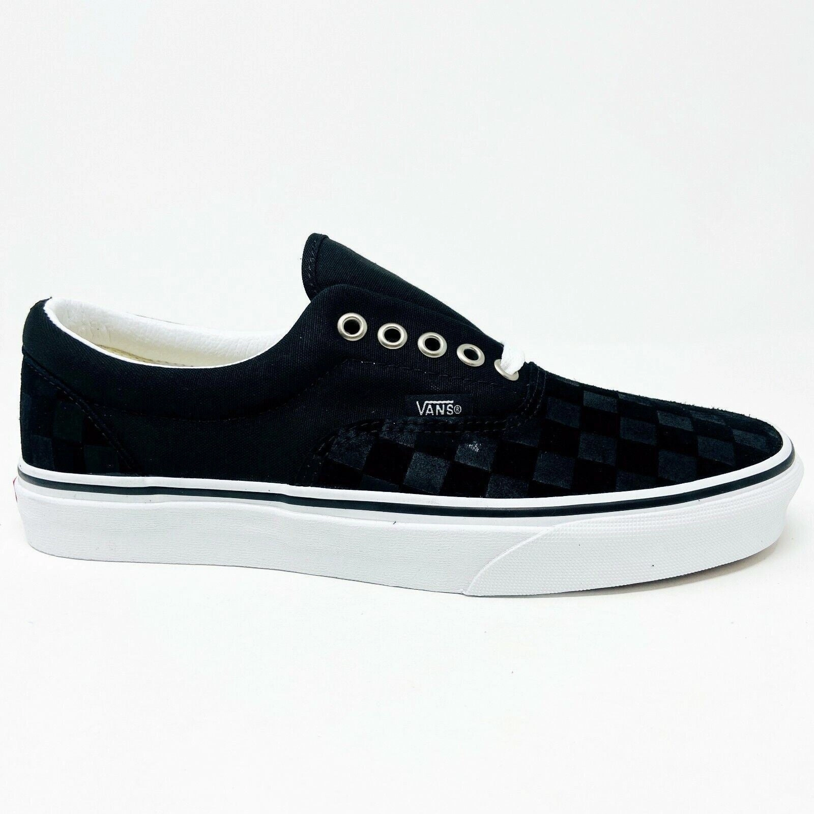 Vans Era (Deboss Checkerboard) Black True White Womens Classic Shoes Sneakers Water Walking