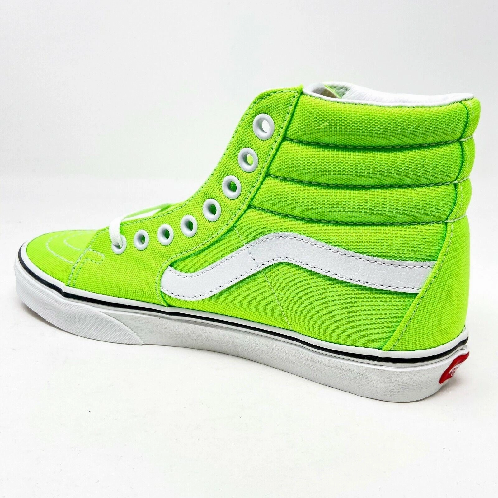 Thigh High Boots With Kitten Heel Vans SK8 Hi (Neon) Green Gecko True White Womens Casual Shoes