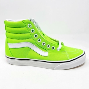 Vans SK8 Hi (Neon) Green Gecko True White Womens Casual Shoes Thigh High Boots Chunky Heel