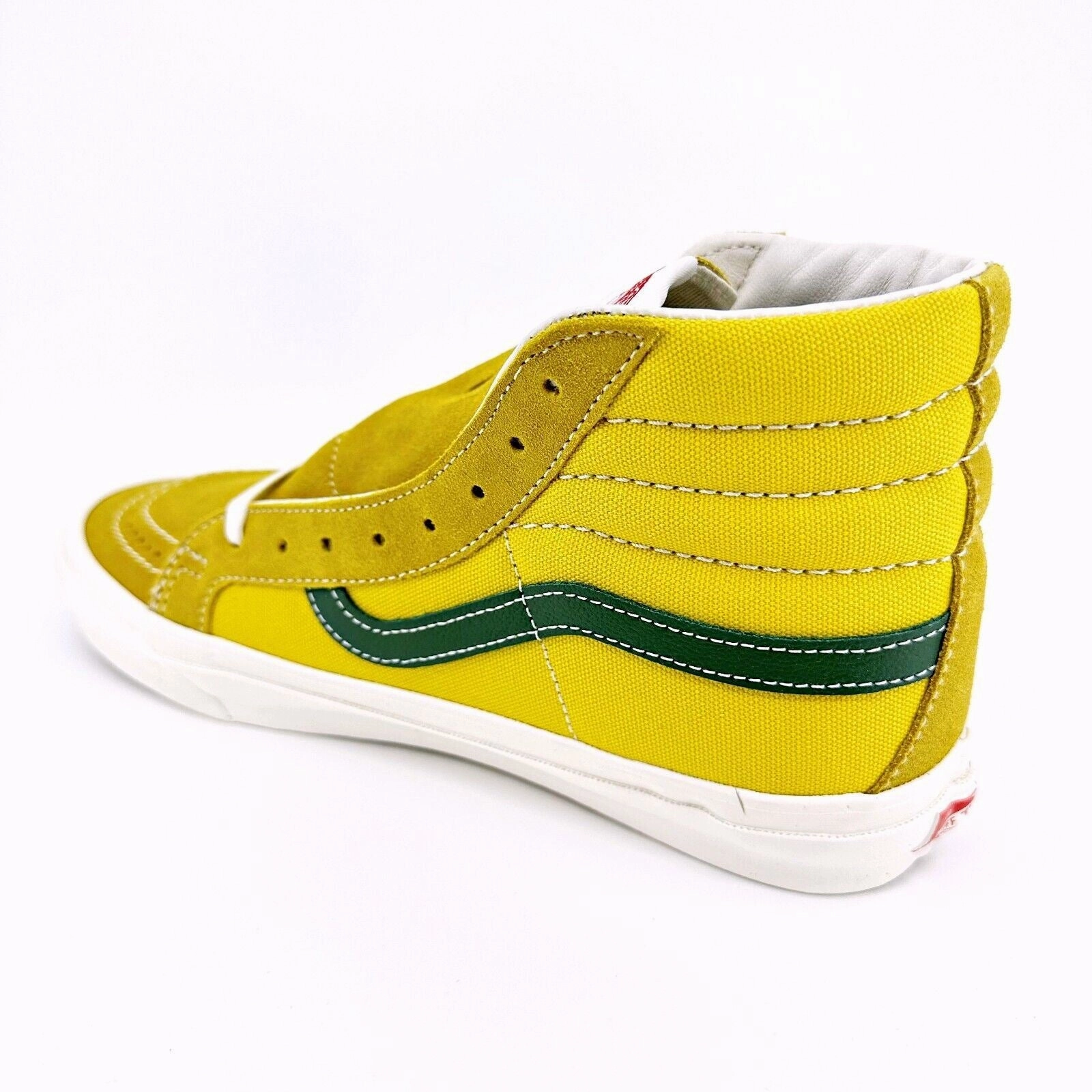 Casual Shoes Summer Vans Vault OG Sk8 Hi LX (Suede Canvas) Green Sulphur Mens Casual Shoes