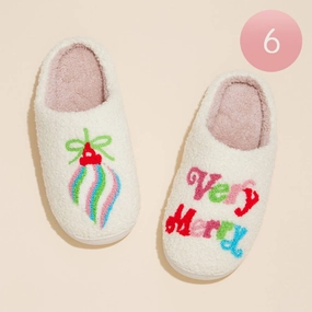 Very Merry Christmas Ornament Home Slippers Non Slip Slippers For Elderly Woman