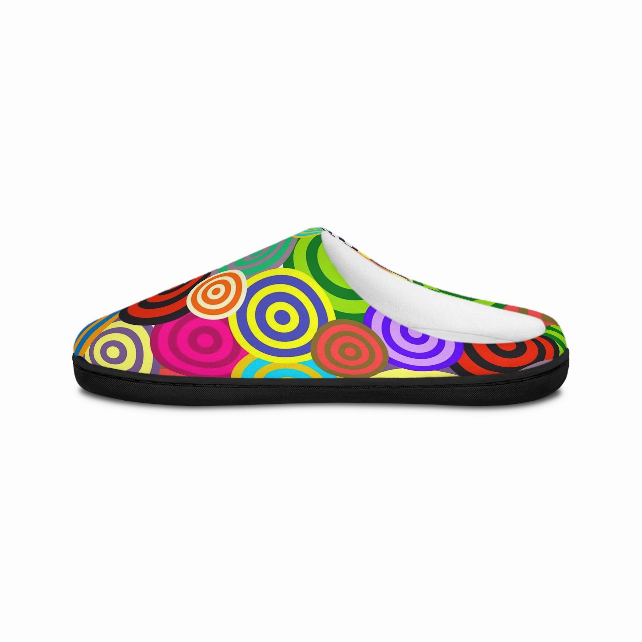 Vibrant Circle Pattern Indoor Slippers for Men - Cozy Home Footwear, Perfect Gift for Relaxation, Housewarming, Birthdays Ku'i Slippers