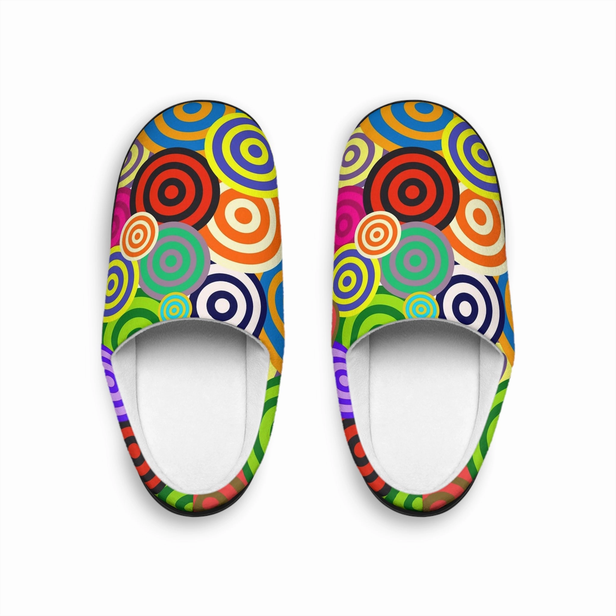 Vibrant Circle Pattern Indoor Slippers for Men - Cozy Home Footwear, Perfect Gift for Relaxation, Housewarming, Birthdays Mooncake Slippers