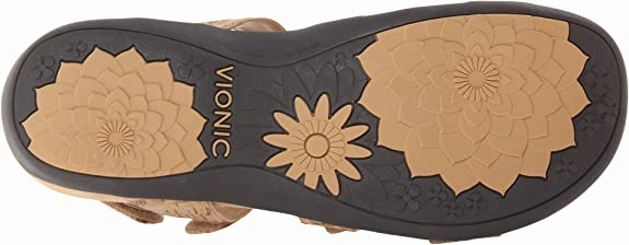 Vionic Women Rest Amber Adjustable Backstrap Sandal Ortho Arch Support Gold Cork Slipper Soles For Crochet Slippers
