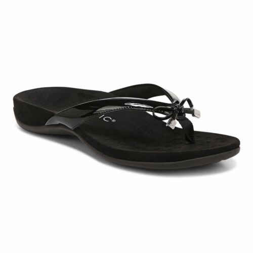 Highland Originals Slippers Vionic Women's Bella Toe Post Sandal  Black (10000435001), Orthotic Support, Comfortable Flip-Flops