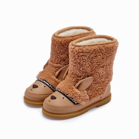 Wadou Boots | Alpaca | Beige Curly Sheep Wool Mens Dress Boots