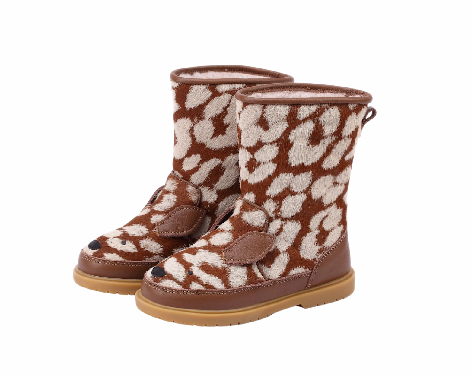 Cream Colored Boots Wadudu Exclusive Boots | Bambi | Brown Spotted Cow Hair