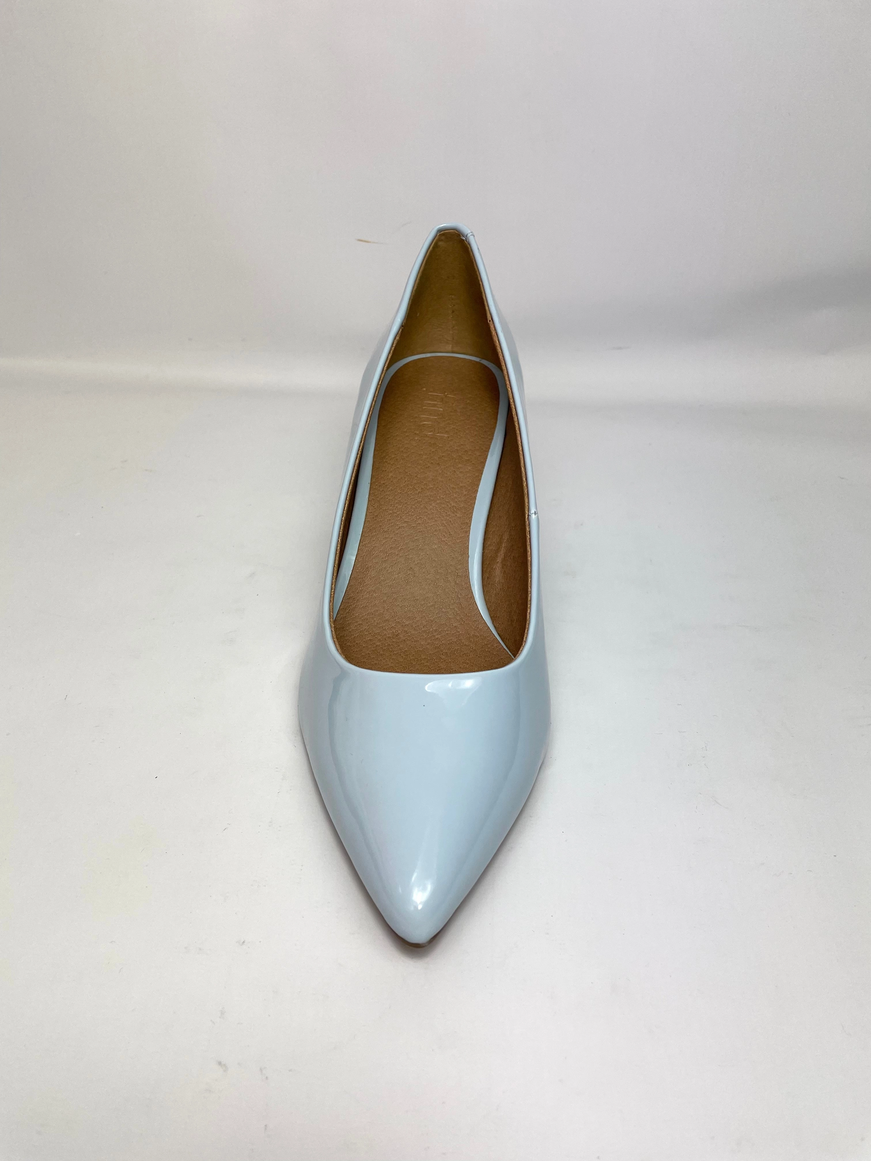Dressy Walking Shoes Women's Moda Low Heel D'Orsay Pointed Toe Pump Shoes in Light Blue UK 5 / EU 38