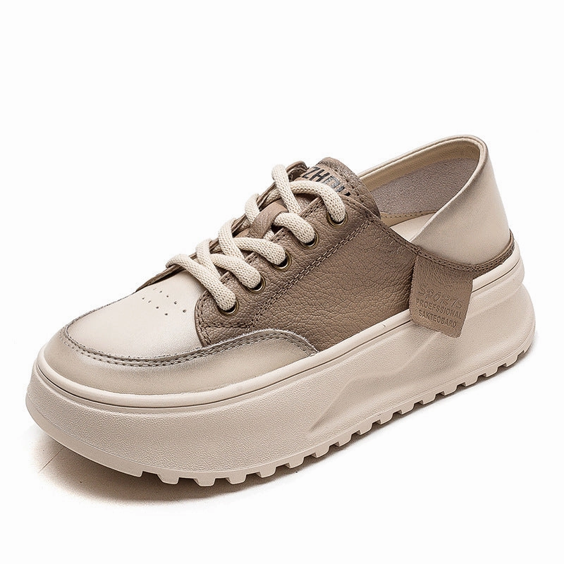 Eastbay Casual Shoes Women Fashion Patchwork Leather Thick Soled Casual Shoes